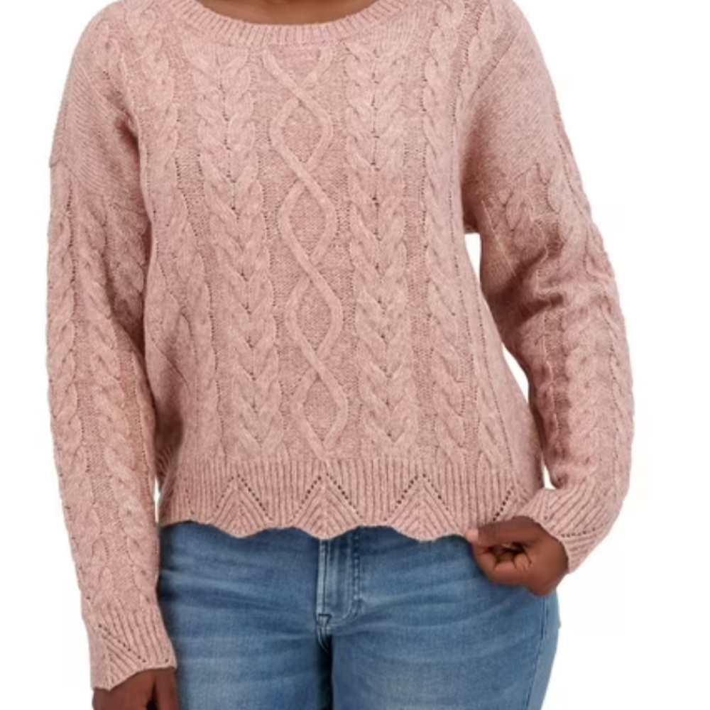 Lucky Brand Women's Textured Sweater in Pink, Green, and Charcoal Gray
